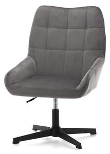 Fotel obrotowy tapicerowany TH24, ciemnoszary welur, czarna noga