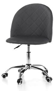 Krzesło obrotowe TH23, ciemnoszary welur, srebrna noga z kółkami