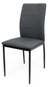 Krzesło tapicerowane do jadalni TM59 ciemnoszara tkanina czarne nogi