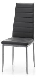 Krzesło tapicerowane szarą ekoskórą TM06 4 sztuki, metalowe nogi do salonu lub jadalni