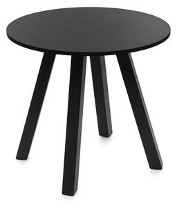 Okrągły drewniany stół o śr.80 cm TMS10 czarny blat z czarnymi skośnymi nogami do salonu i jadalni