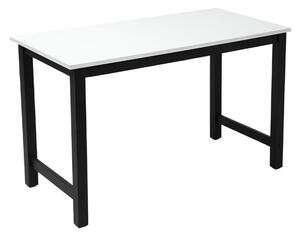Drewniany stół prostokątny 120x60cm TMS11 biały blat na czarnych nogach do salonu i jadalni