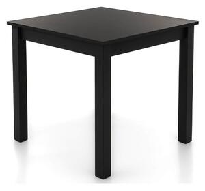 Drewniany stół kwadratowy 80x80cm TMS08, czarny blat z czarnymi nogami do salonu i jadalni