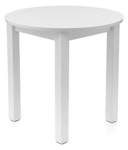 Okrągły drewniany stół śr. 80cm TMS09 biały blat z białymi nogami do salonu i jadalni