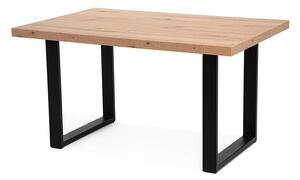 Drewniany stół 100x70 TMS12 z czarnymi metalowymi nogami do salonu i jadalni