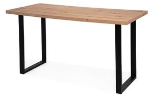 Drewniany stół 150x70 TMS13 z czarnymi metalowymi nogami do salonu i jadalni