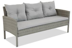 Sofa trzyosobowa z technorattanu Bari Garden Point jasnoszara