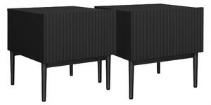 Zestaw szafek nocnych Nicole 46 cm - czarny / czarne nóżki
