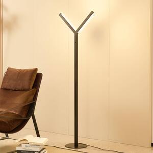 Lampa stojąca LED Ilian Lucande, możliwość ściemniania, czarny, salon / jadalnia, metal, nowoczesny