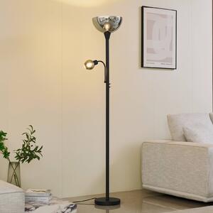 Lampa stojąca Nehemia Lindby, czarny, salon / jadalnia, metal, nowoczesny