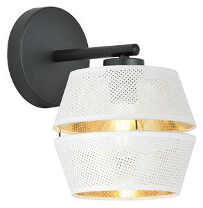 MALIA K1 WHITE/GOLD 1184/K1 lampa wisząca czarna z abażurem złoty środek