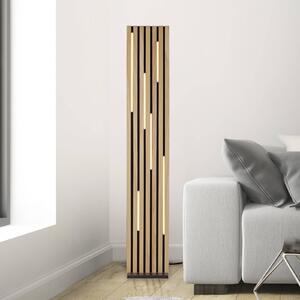 Q-Smart-Home Paul Neuhaus Lampa stojąca LED Q-Acoustic drewno wysokość 162 cm Q-Akustik, możliwość ściemniania, jasne drewno, salon / jadalnia, drewno, nowoczesny