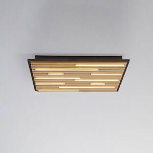Q-Smart-Home Inteligentna lampa sufitowa Q-Akustik, możliwość ściemniania, jasne drewno, salon / jadalnia, drewno, nowoczesny