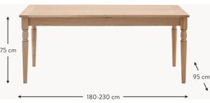 Stół do jadalni z drewna Eton, 180 - 230 x 95 cm
