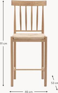 Ręcznie wykonane krzesło barowe z drewna dębowego Eton, 2 szt