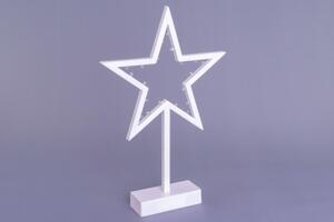 Świąteczna dekoracja - gwiazda na stojaku, 38 cm,20 LED