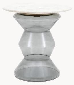 Stolik pomocniczy ze szkła dmuchanego i marmuru Turin