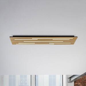 Q-Smart-Home Inteligentna lampa sufitowa Q-Akustik, możliwość ściemniania, jasne drewno, salon / jadalnia, drewno, nowoczesny