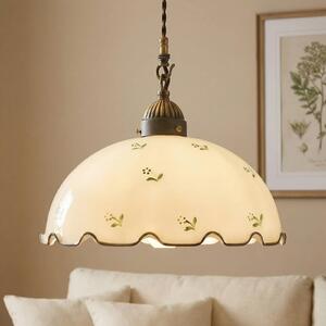 Austrolux Lampa wisząca szklana Nonna Streublume, możliwość ściemniania, biały / opal, salon / jadalnia, dworkowy / rustykalny