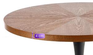 Zestaw stół okrągły carmelo i 4 krzesła tapicerowane bergen szare ekoskóra do jadalni