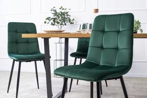 Krzesło tapicerowane do jadalni peru zielone welurowe