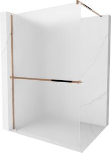Mexen Kioto+ ścianka prysznicowa z półką Walk-in 100 x 200 cm, szron, różowe złoto - 800-100-121-60-30