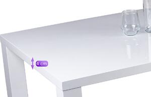 Zestaw stół prostokątny ronald biały i 4 krzesła tapicerowane k416 granatowe