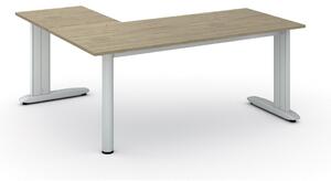 Biurko PRIMO FLEXIBLE 1800 x 1600 mm, dąb naturalny