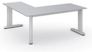 Narożne biurko PRIMO FLEXIBLE, 180x180 cm, szary