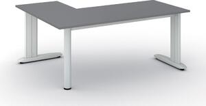 Narożne biurko PRIMO FLEXIBLE, 180x140 cm, grafit