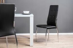 Zestaw stół prostokątny ronald i 4 krzesła tapicerowane k209 czarne ekoskóra do jadalni