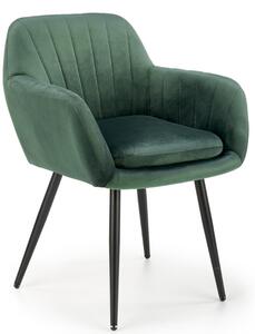 Krzesło tapicerowane do salonu k429 welur ciemnozielone