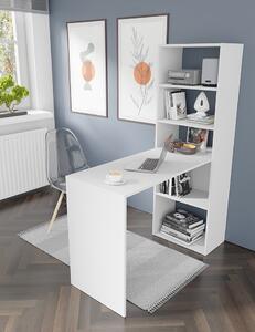 Białe nowoczesne młodzieżowe biurko z regałem - Barkin