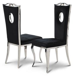 Krzesło glamour Luxury Black - krzesło tapicerowane czarne
