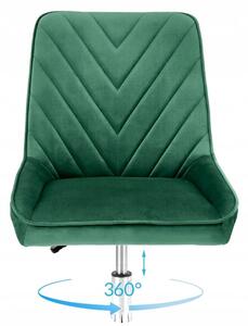Fotel dla dziecka obrotowy rico zielony welurowy