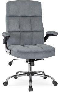 Pikowane krzesło biurowe z tkaniny London szare