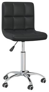 Obrotowe krzesło stołowe, czarne, sztuczna skóra