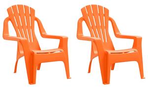 Pomarańczowy zestaw dwóch krzeseł ogrodowych dla dzieci - Laromi
