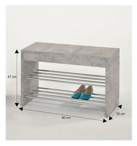 Ławka z półką na buty Lusia, beton