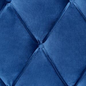 Łóżko welurowe z szufladami 160 x 200 cm pikowane wezgłowie niebieskie Lievin Beliani