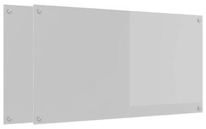 Panel kuchenny 2 pcs Jasnoszary 110 x 60 cm szkło hartowane