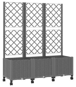 Donica ogrodowa z kratką i kółkami jasnoszary 120 x 40 x 146 cm