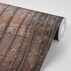 Samoprzylepna tapeta egzotyczny bambus na drewnie