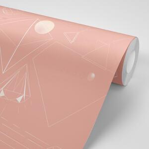Samoprzylepna tapeta różowe wzory geometryczne