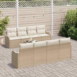 Zestaw sof na ogród beżowy 55 x 55 x 37 cm polirattan