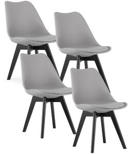 Komplet szarych ergonomicznych krzeseł z czarnymi nogami 4 szt. Z8-K66