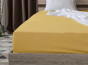 Prześcieradło Jersey BASIC żółte 90 x 200 cm