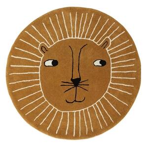 Brązowy dywan dziecięcy z mieszanki wełny ø95 cm Lion – OYOY Mini