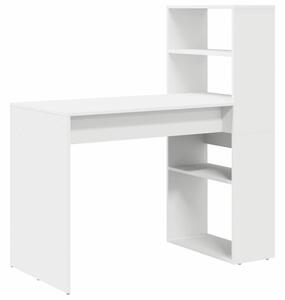 Biurko z pÃ³ÅkÄ biaÅy 113 x 54 x 120 cm materiaÅ drewnopochodny