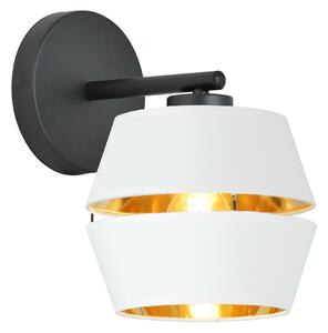 PIANO K1 WHITE/GOLD 1182/K1 lampa wisząca czarna z abażurem złoty środek